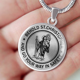 SAINT CHRISTOPHER Necklace, Bangle -Behold St. Christopher and Go your Way