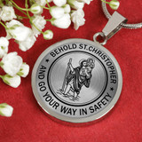 SAINT CHRISTOPHER Necklace, Bangle -Behold St. Christopher and Go your Way