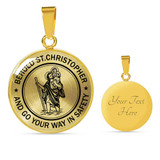 SAINT CHRISTOPHER Necklace, Bangle -Behold St. Christopher and Go your Way