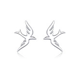 BAMOER 100% 925 Sterling Silver Petite Plain Hearts Stud Earrings for Women Silver Small Earrings Fine Jewelry brincos PAS441