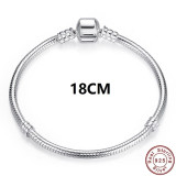 WOSTU Luxury Original 100% 925 Sterling Silver Snake Chain Bracelet Bangle for Women Authentic Charm Jewelry Pulseira Gift