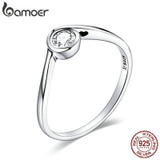 bamoer Genuine 925 Sterling Silver Mobius Ring Finger Rings for Women Wedding Band Engagement Statement Jewelry Anel SCR662 bamoer Genuine 925 Sterling Silver Mobius Ring Finger Rings for Women Wedding Band Engagement Statement Jewelry Anel SCR662