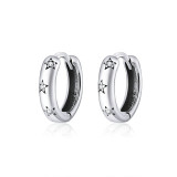 bamoer Silver 925 Jewelry Spraking Star Minimalist Ear Hoops Earrings for Women Sterling Silver Fine Jewelry Pendientes SCE873 bamoer Silver 925 Jewelry Spraking Star Minimalist Ear Hoops Earrings for Women Sterling Silver Fine Jewelry Pendientes SCE873