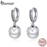 BAMOER Elegant 925 Sterling Silver Luminous Gentle Love Flower Freshwater Pearl Drop Earrings Female Women Pearl Jewelry SCE482 BAMOER Elegant 925 Sterling Silver Luminous Gentle Love Flower Freshwater Pearl Drop Earrings Female Women Pearl Jewelry SCE482