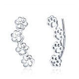 BAMOER Hot Sale 925 Sterling Silver Paw Trail Cat And Dog Footprints Stud Earrings for Women Sterling Silver Jewelry SCE430