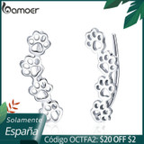 BAMOER Hot Sale 925 Sterling Silver Paw Trail Cat And Dog Footprints Stud Earrings for Women Sterling Silver Jewelry SCE430