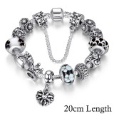 BAMOER Queen Jewelry Silver Plated Charms Bracelet & Bangles With Queen Crown Beads Bracelet for Women PA1823 BAMOER Queen Jewelry Silver Plated Charms Bracelet & Bangles With Queen Crown Beads Bracelet for Women PA1823