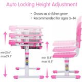 27.5 inches Kid Study Desk With Lifting Table and Tilt