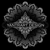 Aligned Flower Black by YantrArt Design 1-Piece Canvas