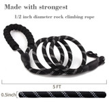 5ft Durable Reflective Nylon Dog Leash in 6 COLORS
