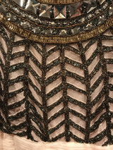 PEACH/GOLD BEADED GOWN
