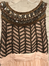 PEACH/GOLD BEADED GOWN