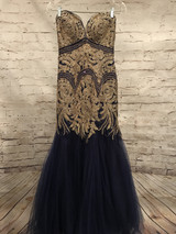 NAVY/GOLD MERMAID GOWN