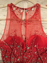 RED 2 PC. LONG GOWN SET