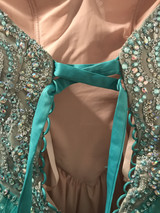 GREEN/TAN PRINCESS GOWN