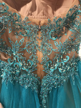 TURQUOISE/TAN PRINCESS GOWN