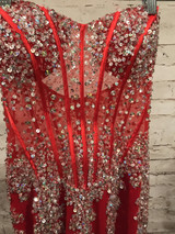 RED GEMMED MERMAID GOWN