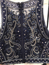 NAVY 2 PC. TAFETTA GOWN SET