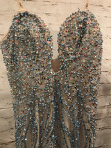 LT. BLUE/TAN MERMAID GOWN