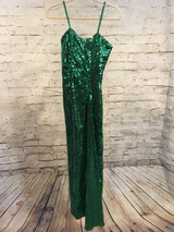 GREEN FULL SEQUIN LONG GOWN