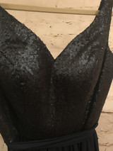 NAVY SPARKLY LONG EVENING GOWN