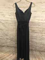 NAVY SPARKLY LONG EVENING GOWN