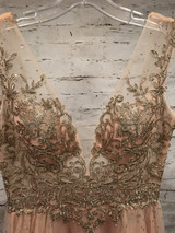 PEACH/GOLD A LINE GOWN
