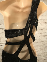 BLACK FULL SEQUIN LONG GOWN