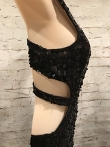BLACK FULL SEQUIN LONG GOWN