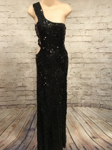 BLACK FULL SEQUIN LONG GOWN