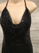 BLACK FULL SEQUIN LONG GOWN