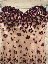 PURPLE/TAN MERMAID GOWN