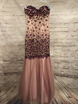 PURPLE/TAN MERMAID GOWN