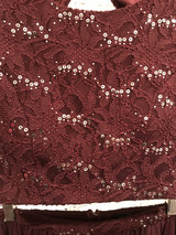 BURGUNDY 2 PC. GOWN SET