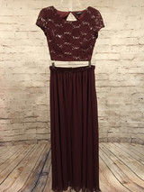 BURGUNDY 2 PC. GOWN SET