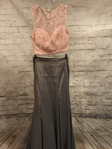 GRAY/PINK 2 PC. MERMAID GOWN