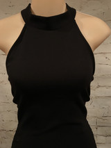 BLACK LONG GOWN W/MESH SIDES