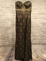 BLACK/GOLD LACE LONG GOWN