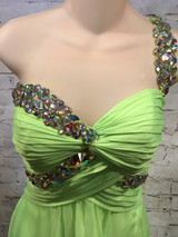 NEW LIME GREEN 1 SHOULDER GOWN