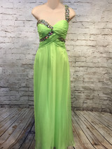 NEW LIME GREEN 1 SHOULDER GOWN