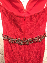 RED LACE MERMAID GOWN