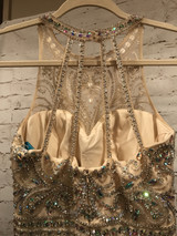 LT. BLUE/TAN LONG EVENING GOWN
