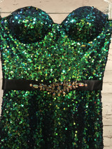 GREEN/BLACK MERMAID GOWN