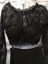BLACK LACE 2 PIECE GOWN SET