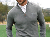 Quarter Zip Pullover Sweater - Heather Gray