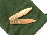 Criquet Engraved Brass Collar Stays