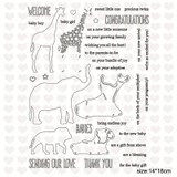 Elephant Lion Giraffe Decoration Clear Stamps