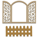 Kokorosa Lace Window Fence Metal Cutting Dies Kokorosa Lace Window Fence Metal Cutting Dies