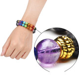 Lava Stone 7 Chakra Healing Bracelet