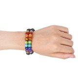 Lava Stone 7 Chakra Healing Bracelet